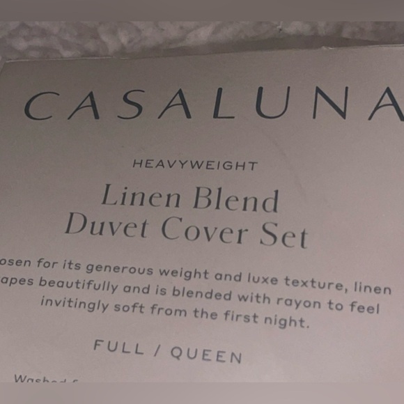 Casaluna Heavyweight Linen Blend Duvet Cover Set Full/Queen - Picture 5 of 5